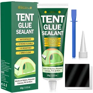 Tent Repair Glue Seam Sealer,  & Flexible Sealant Adhesive for Tent, Sleeping Pads, Awning & Groundsheet Repair and Outdoor Fabric, Works  Nylon, Canvas and Vinyl - 60ml / 2.12oz