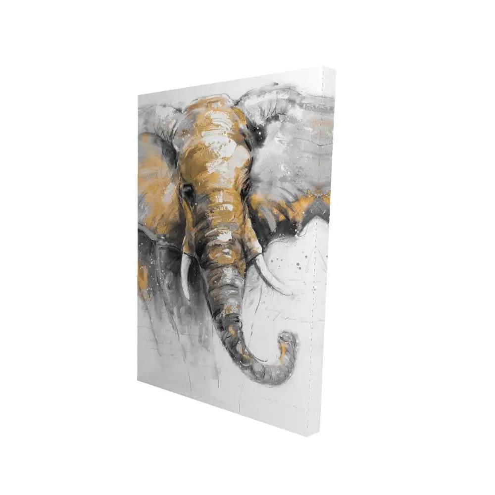 212 MAIN Modern Golden Elephant Nature Art Poster - 24x36 in High-Def Print, Vibrant Colorful Style Wall Decor, Home Decoration, Ideal Gift