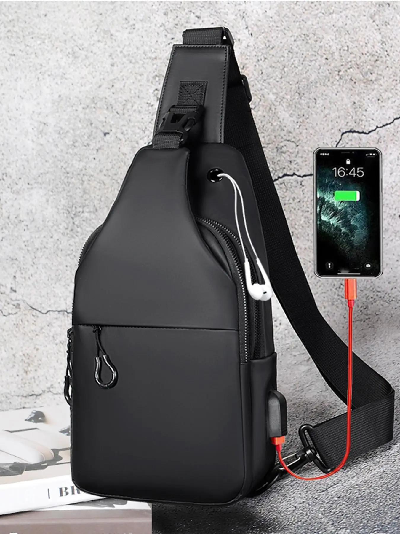 Zipper Fanny Pack with Usb Charging Port, 2025 Classic Belt Bag for Leisure Sports, Small Zipper Belt Bag for Daily Used, Perfect for Dad