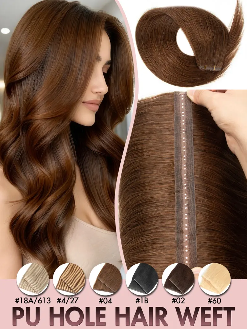 10Pcs/Pack Mini Tape-In Hair Extensions, 12-22 Inches Smooth  display picture 1