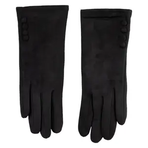 Women's 4 Button Faux Suede Gloves