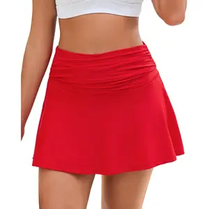 GRAPENT Swim Skirt for Women High Waisted Ruched Bikini Tankini Bottom Beach Vacation Bathing Suit Swimsuit Skort Skirts hot1
