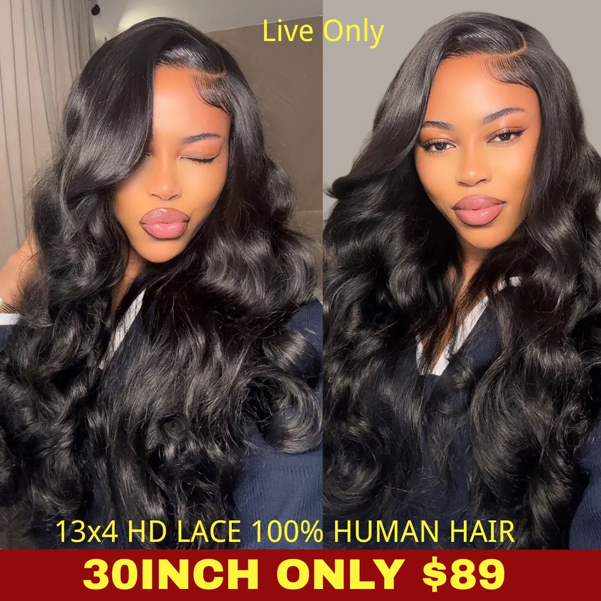 Suntu Hair 30 Inch Glueless Black Wig, 13x4 HD Transparent Lace Frontal Brazilian Body Waves, Pre-Plucked 180 Density with Baby Hair, Natural Hairline & Look, 20-32 Inch Women's Wigs, Baby Hairs