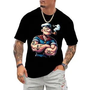 Men's Pirate Pattern T-Shirt - Loose Fit, Round Neck, Short Sleeves, Bold Nautical Design with Pirate Ship and Treasure Chest Prints, Suitable for All Seasons, Machine Washable