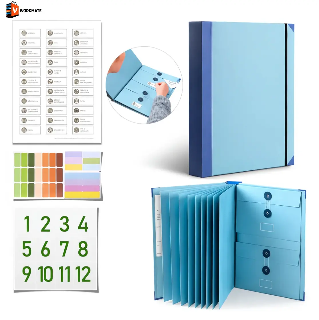 Expandable Multi-Pocket Document Organizer - Office File Sorter with Storage Drawer, Durable Plastic-Cardboard Construction for Daily Filing, Compact Solution for Important Papers, Passports, Work & Personal Records