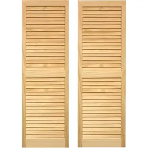 Pinecroft SHL55 Exterior Louvered Shutters 15 x 55 in. - Set of 2