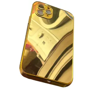 for iPhone 16 15 14 13 pro max 12 xs 11 8 Plus Case XR SE3 Case SE2 Mini 7 Case Gold Mirror Drop Resistant Mirror Makeup phone case
