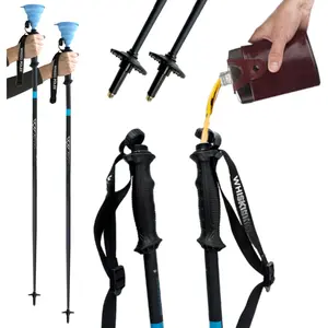 for Skiers - SKI Pole FLASKS Holding 16 oz + Free Collapsible Funnel + Stickers