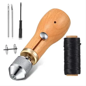 Leather Sewing Awl Kit Craft Tools Hand Sewing Machine Lock Stitcher Thread Needles Set DIY Shoemaker Canvas Repair Tool