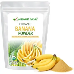 Z Natural Foods Organic Banana Powder, Fiber Supplement for Glowing Skin and Enhanced Immunity, Great in Juice, Smoothies, and Recipes, Non-GMO, Vegan, Gluten-Free, Kosher, 1 lb.