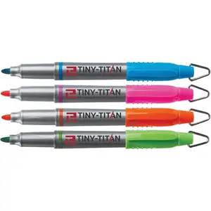 Mini Markers, Aqua, , Orange, Lime Green, Permanent Markers For  Badge, Mini Key Chain Hook, Badge Marker, Golf Ball Makers,  Tip, Fine Point - 4 Assorted Vibrant Colors