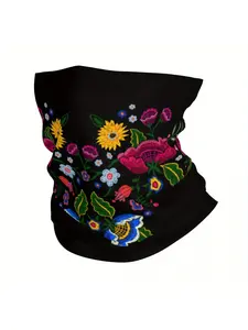 Men'S Floral Bandana Scarf Lightweight Knit Colorful Mexican Design Novelty Fashion Accessory Neck Gaiter