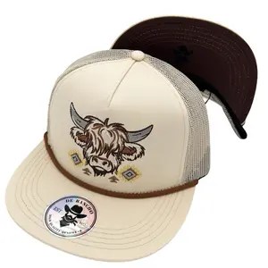 De Rancho Highland Cow #2 Hat (Cream/Brown) DR133