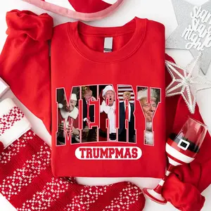 Merry Trumpmas Sweatshirt, Funny Donald Trump Christmas Sweater, Political Holiday Crewneck, Trending Trump Xmas Shirt, Patriotic Christmas Gift