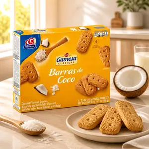 Gamesa Galletas de Coco Barras de Coco, Caja de 14.3 oz .Gamesa Coconut Cookies, Coconut Bars, 14.3 oz box