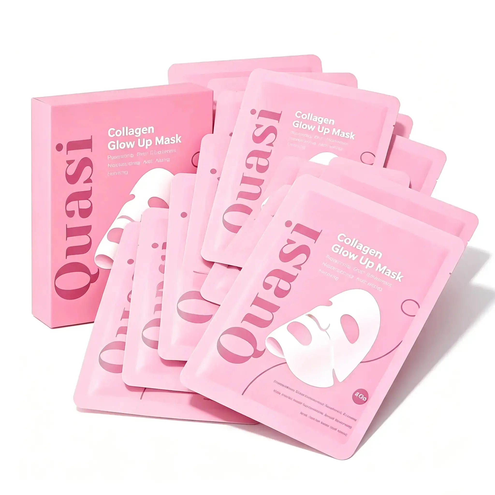 Quasi Collagen Glow Up Mask 2.0, Quasi BioCollagen Face Mask, Firm Skin Deep HydratingMasks for Wrinkle Reduction and PoreMinimization - Glow like Glass Skin