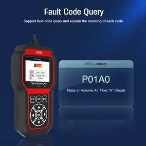 V600 Automotive Diagnostic Tool OBD2 Scanner Professional Heavy Duty Truck & Car Repair Tool Fault Code Query Battery Voltage Tester Complete OBD2 Functionality