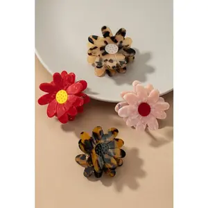 Acetate flower hair claw clip
