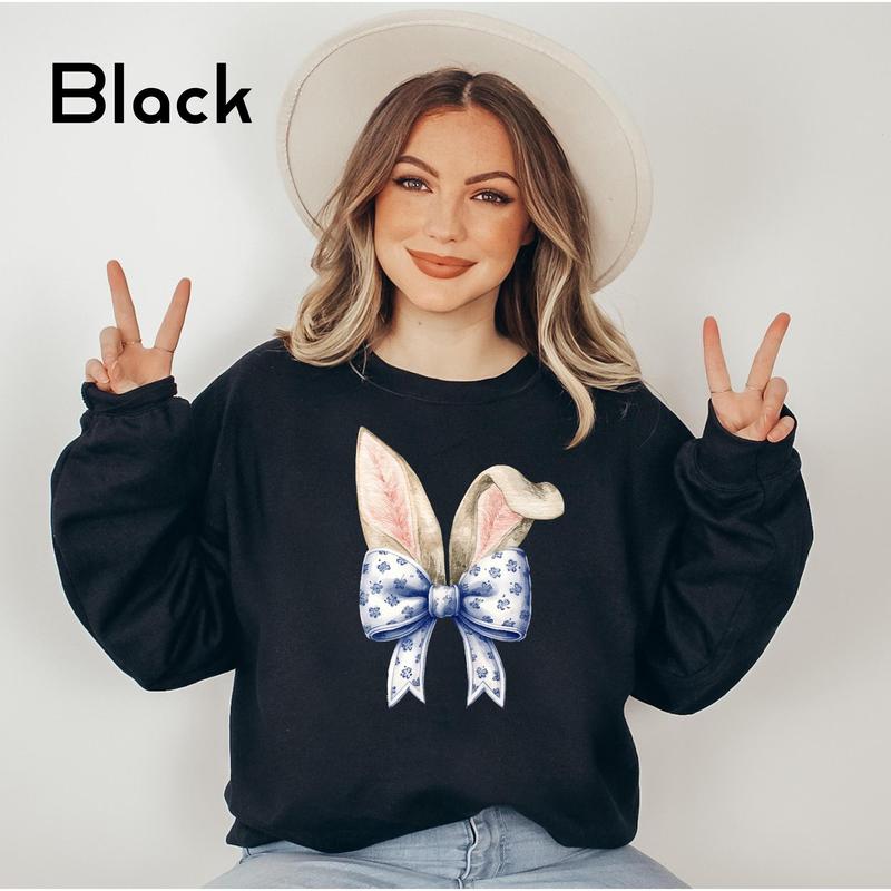 Coquette Bow Bunny Shirt Aesthetic Easter Rabbit Soft Girl Tee R725Easterabbit