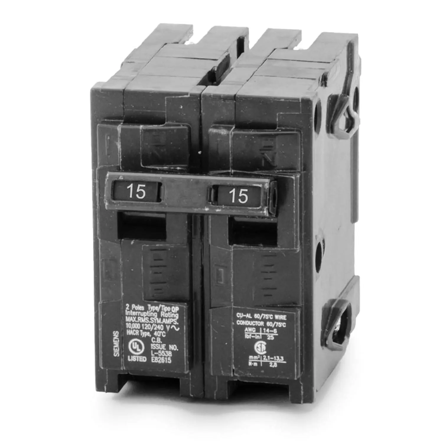 Siemens QP Q215 15A Double-Pole 120/240V Circuit Breaker