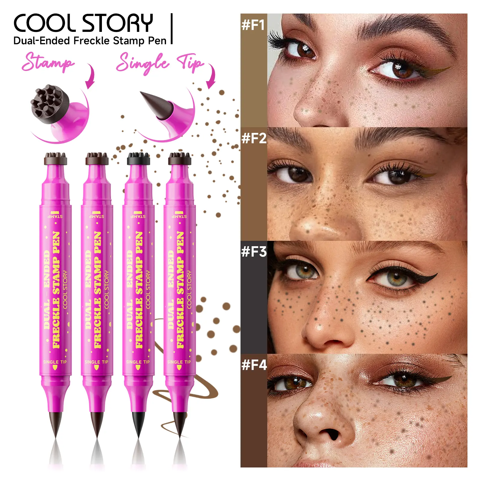 Waterproof Faux Freckle Pen, Long-Lasting Fine Tip Eyeliner Stamp for a Realistic Look - Hypoallergenic Eye Makeup Product for Daily Wear, Eye Makeup Products, Beauty & Personal Care, Adults, Stamp Apply, Liquid Pencil Eyeliner, Fine Pointed Eyeliner