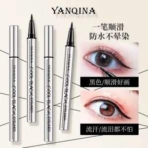 YANQINA Silver Tube Eyeliner Waterproof Oilproof Smudge-proof Cool Black Quick-drying Hard Tip Thailand Same Makeup Wholesale