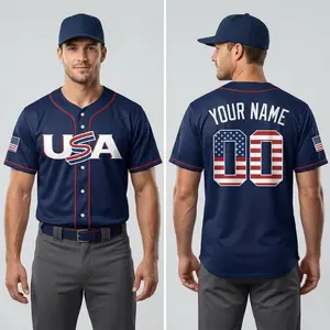 USA Baseball Jersey Custom Name Number, Personalized American Flag Team Uniform for Men Womem, Custom Baseball Shirt 2026