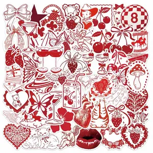 50 Valentine's Day Simple Drawing Stickers, Perfect for Scrapbooks, Journals, Laptops, Water Bottles, Cars, Positive Message Gifts
