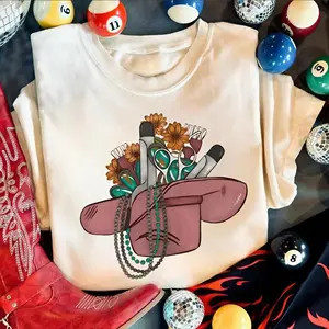 Hairstylist Cosmetologist Cowboy Hat Shirt, western clothing, crewneck western outfits women’s clothes, western tops, country western tops, sweatshirts for women, western graphic tee women, vintage graphic tee, vacation outfit, cowgirl sweatshirt