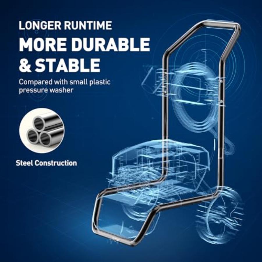 Electric Pressure Washer Onboard Soap Tank Spray Gun and Wand 5 Nozzle Set for Cars/Fences/Driveways/Homes/Patios/Furni