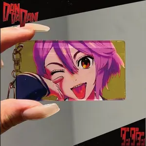 Anime Dandadan Ken Takakura Momo Ayase Cosplay Key Chain Cartoon Characters Bag Pendant Keychains Acrylic Keyring Accessories