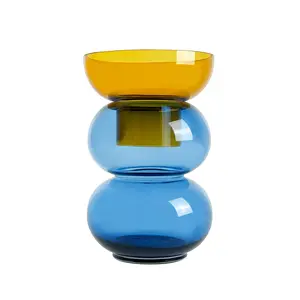 Bubble Vase - Large - Yellow and Blue - 16 x 10 x 10 in - Flip Vase - Reversible