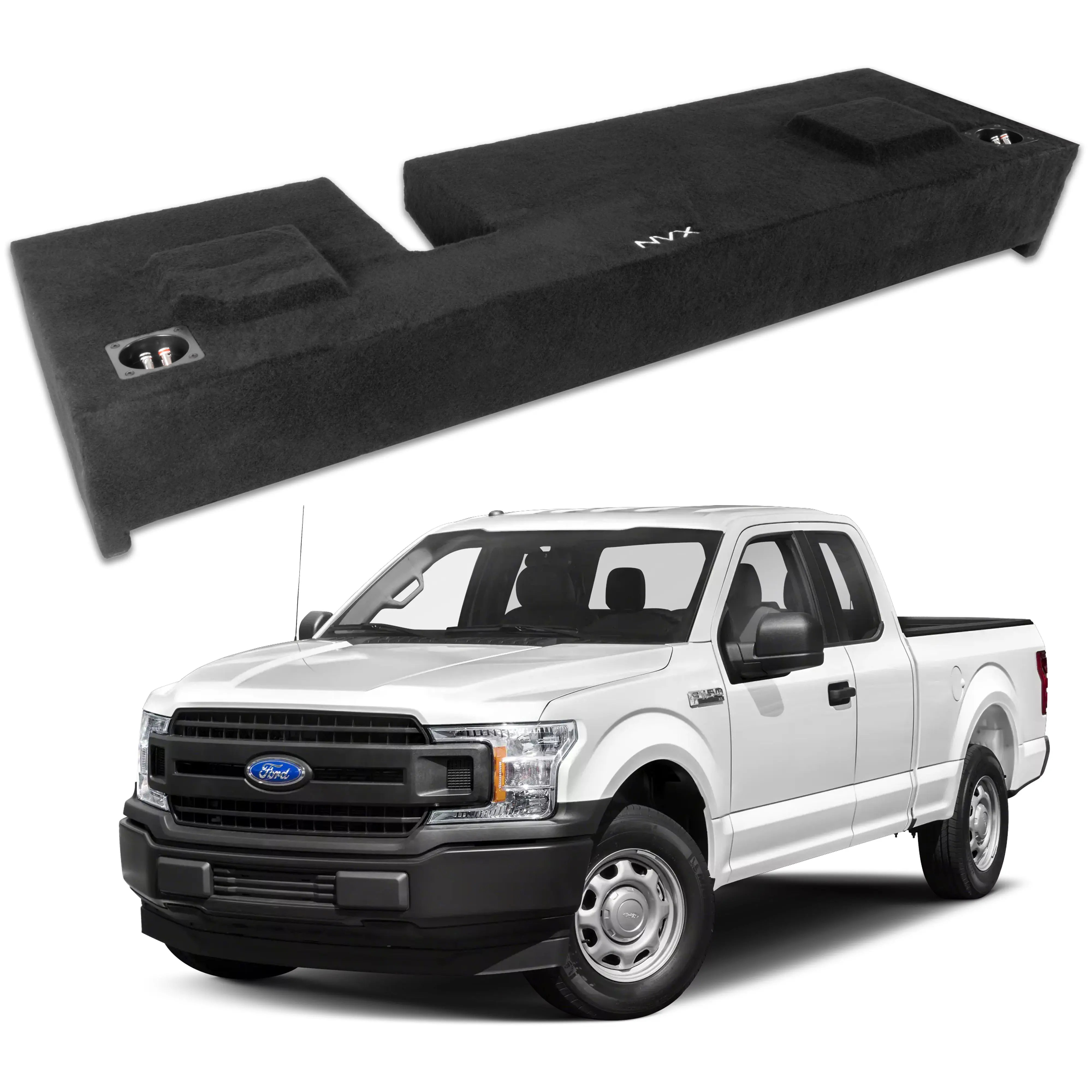 Custom Fit Dual 10" Empty BOOST Sealed Truck Enclosure - 2009-2018 Ford F-150 Extended Cab Trucks - VE-FRD-150CEC-G12-D10S