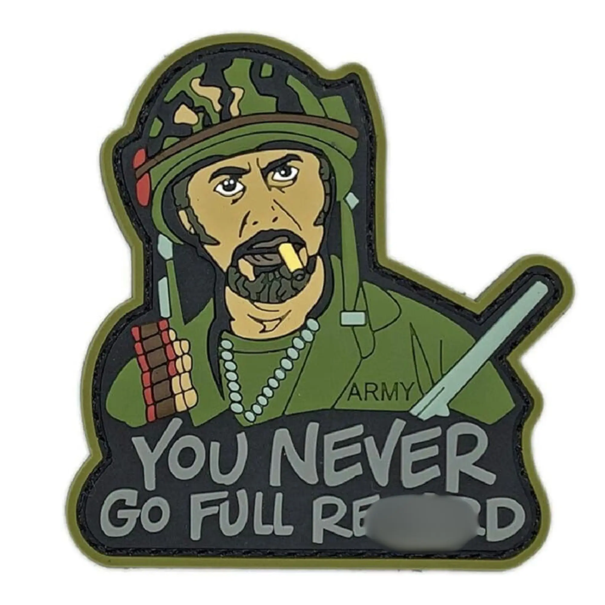Never Go Full Humor Funny Inspired Tactical Patch [ Hook Fastener Backing -PVT2] Army Unique Flexibility Durability Accessory