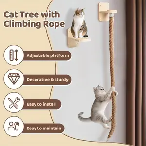 Cat Scratching Post Climbing Rope, Large Cat Jumping Climbing Pole, Self-Entertainment Toy, Thick Wall-Mounted Ceiling Rope, Cat Scratch Rope