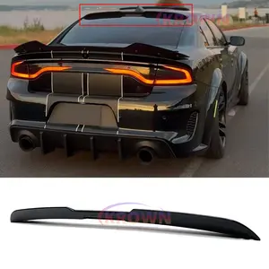 FITS 2015-2024 DODGE CHARGER GLOSSY BLACK V2 STYLE DUCKBILL REAR WINDOW ROOF SPOILER LID