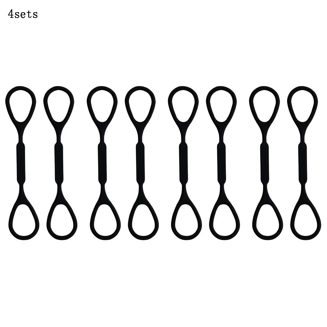 Silicone Lanyard, 4 Sets Double-ended Elastic Lanyard, Music Accessories for Guitar, Bass, Violin, Cello, Ukulele, Mandolin