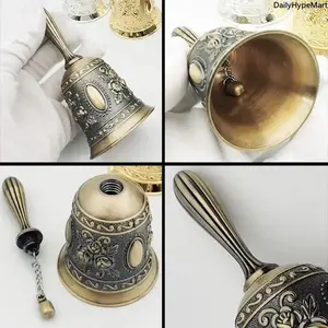 Vintage Metal Hand Bell, Retro Call Bell for Home Shop Hotel Wedding Decor