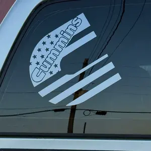 American Flag Cummins Decal - Patriotic Design for Cummins Lovers