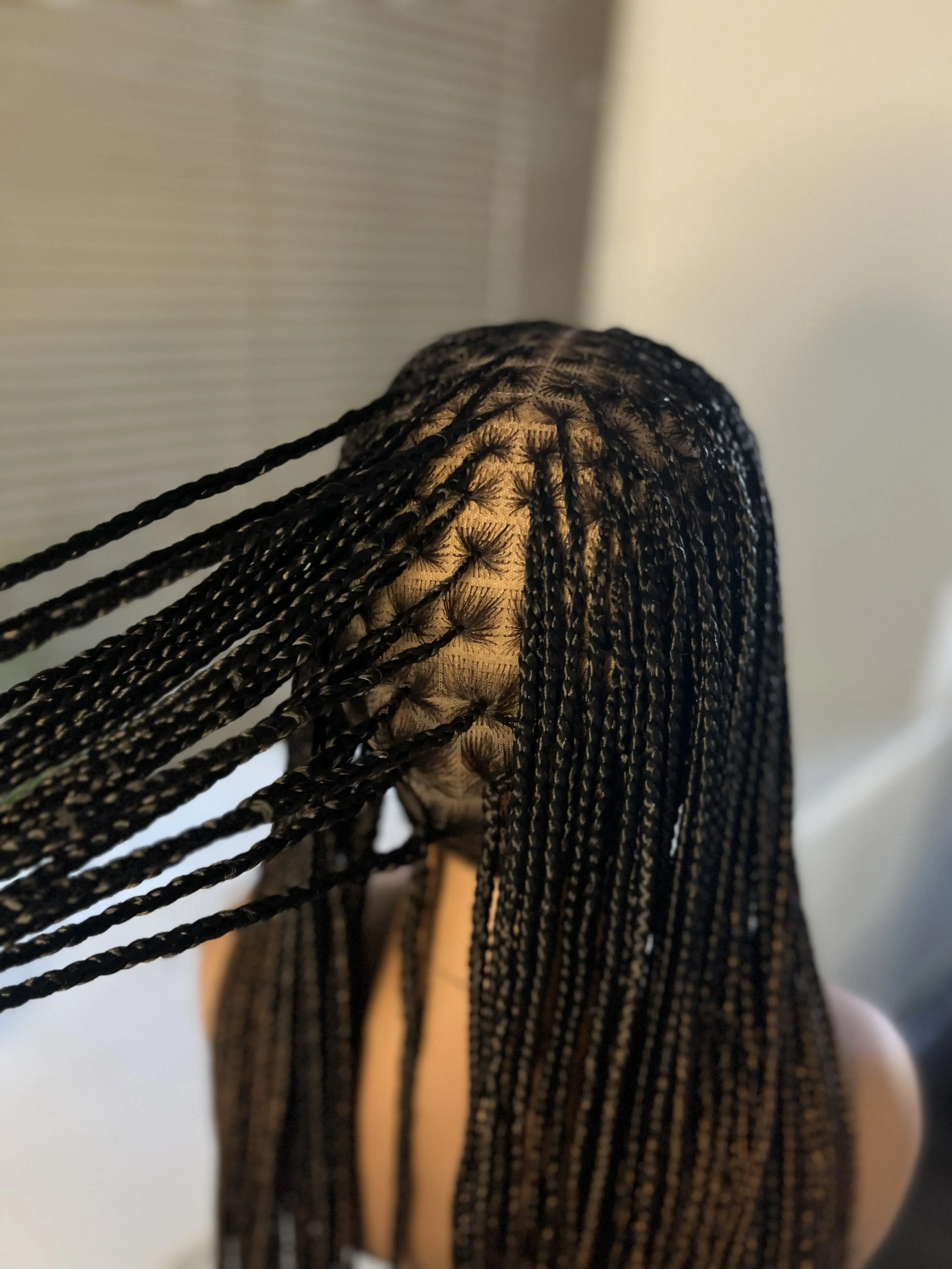 Full lace ready to wear bone straight  braided wig. Ready to ship next day, gift for christmas