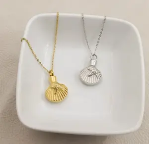 Personalized cremation urn necklace, seashell starfish urn pendant, Memorial Jewelry, Sympathy Gift, Jewelry For Ashes, Urn Jewelry for her