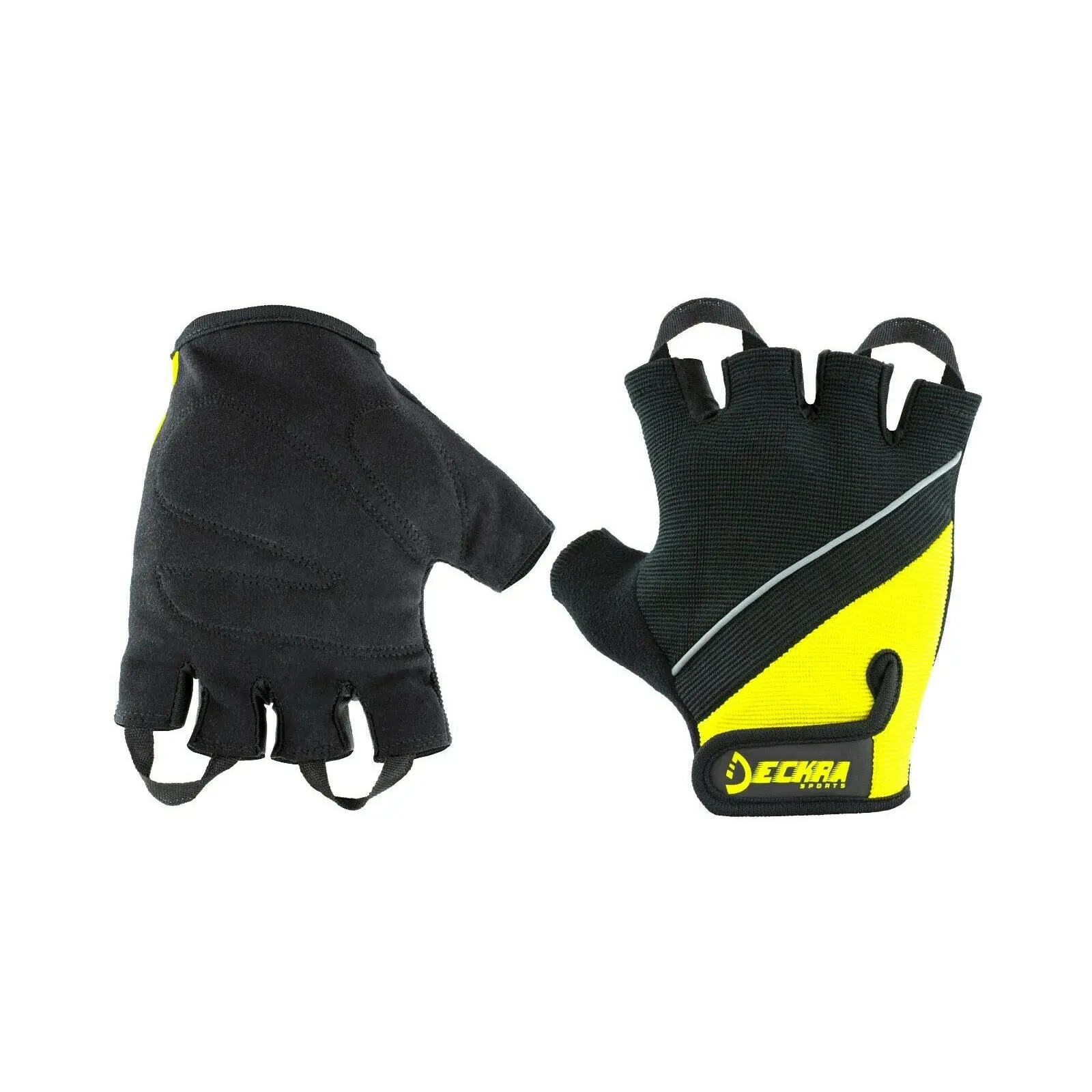 Deckra Men's Half-Finger Cycling Gloves, Stretchable Hand Cover with Padded Palm and Anti-Slip Grip for MTB Cyclists, Mtb Riding