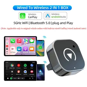 Wireless Car Adapter, Portable Wireless Adapter, Car Smart BT Connector for iPhone & Android Phone, Car Electronics Accessories, Carplay Converter