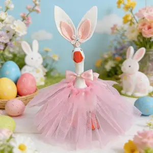 7 Inch Desk Goose Outfits, 4 Pack Desk Geese Costumes Tutu Dress for Valentine's Day Easter 4th of July, Spring Festive Desktop Magnetic Goose Statue Clothes, Holiday Party Photo Prop Home Table Decor