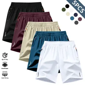 Breathable Moisture-Wicking Men’s Sports Shorts - Lightweight Textured Fabric for Summer Running & Gym - Wrinkle-Resistant Reflective Performance Wear