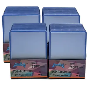 100pcs Lenayuyu 3" x 4" Clear Super Thick Top Loaders Toploaders 75PT Per Pack Hard Card Holders Standard Size 100ct Thick Action Packed Baseball, Football, Basketball, Hockey, Gaming