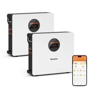 【Summervibes】Humsienk 48V 100Ah Wall-mounted LiFePO4 Bluetooth Battery, Built in 100A BMS & LCD Touchscreen(Indicator), Grade A Cells & 6000+ Deep Cycles for Off-Grid, Solar System, Home Backup