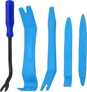 Trim  for Auto, 5 count   Tool Kit, Clip Fastener Remover Set for Panel Door Window, Plastic Installer for  Dashboard Radio Audio,  Interior