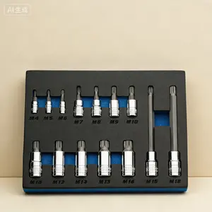 XZN Triple Square Bit Socket Set, 14-Piece Master Set, Professional Grade Sockets, Reusable and Durable, XZN Bit Set for Precision Fastening, Complete Tool Kit with Secure Fit