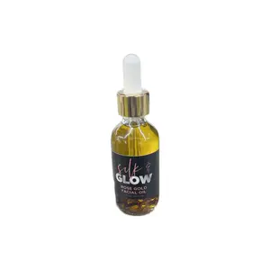 GLOW Rose Gold Facial Oil - Serum for Skincare with Gold-Shining Finish in Glass Bottle - Lightweight Formula for Fine Lines, Dark Spots & Acne - Comfort